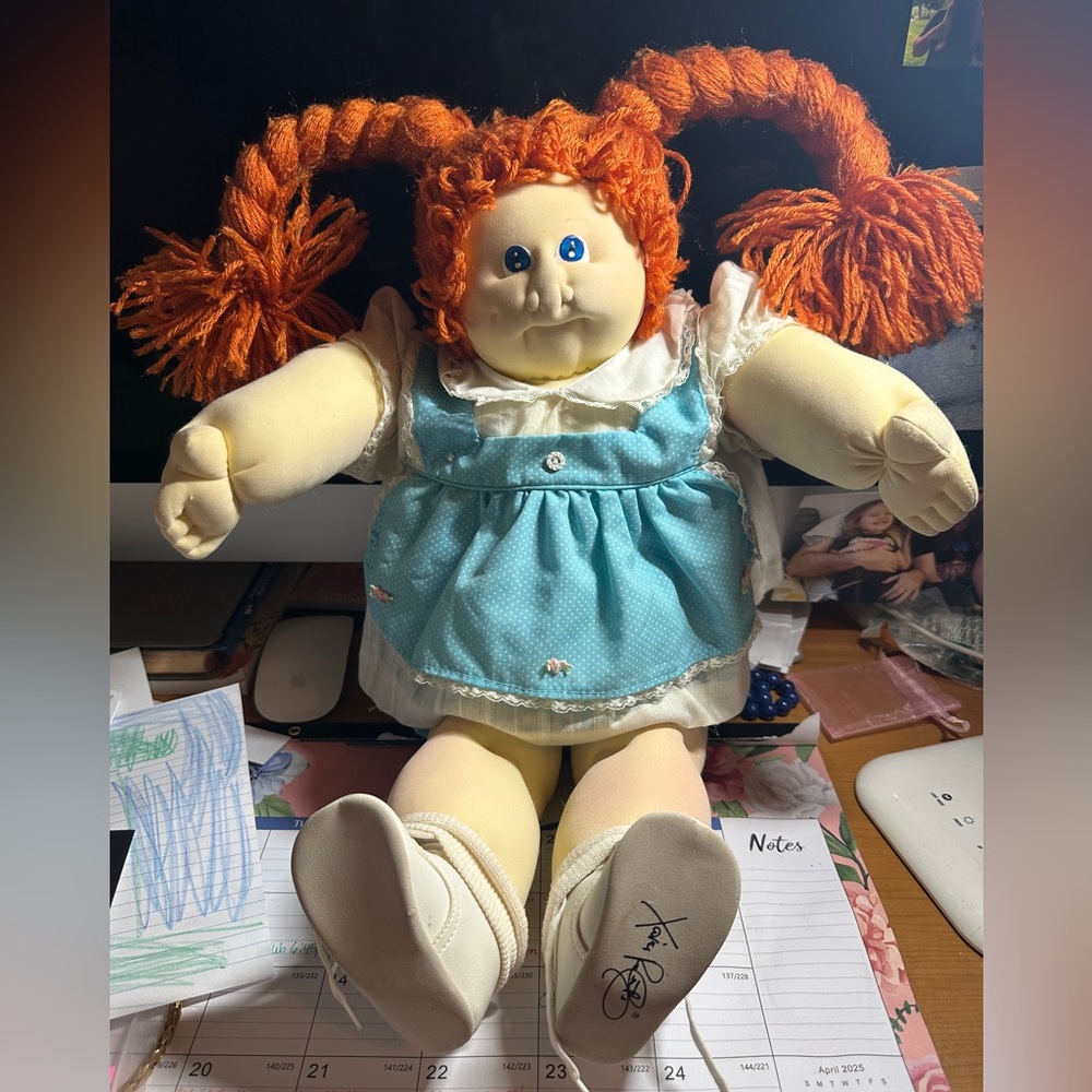 1985 Soft Sculpture Cabbage Patch Kid Orange Hair, Blue Eyes BabyLand General